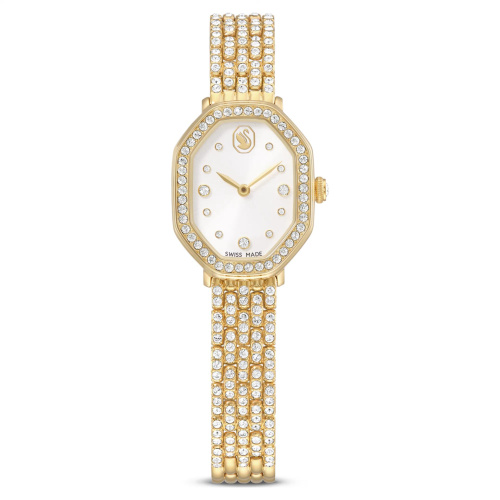 Dextera octagon watch Swiss Made, Metal bracelet, Gold tone, Gold-tone finish