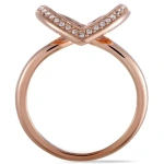 Swarovski Cupidon Rose Gold Plated Clear Crystal Pavé Heart Womens Ring
