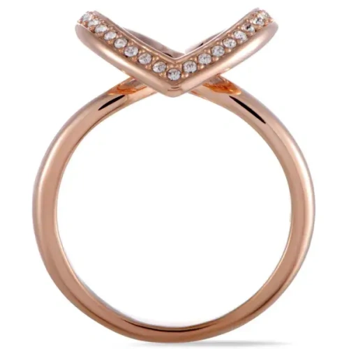 Swarovski Cupidon Rose Gold Plated Clear Crystal Pavé Heart Womens Ring