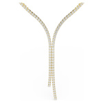 Matrix Y necklace Round cut, White, 18K gold finish