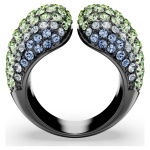 Sublima cocktail ring Round cut, Multicolored, Ruthenium plated