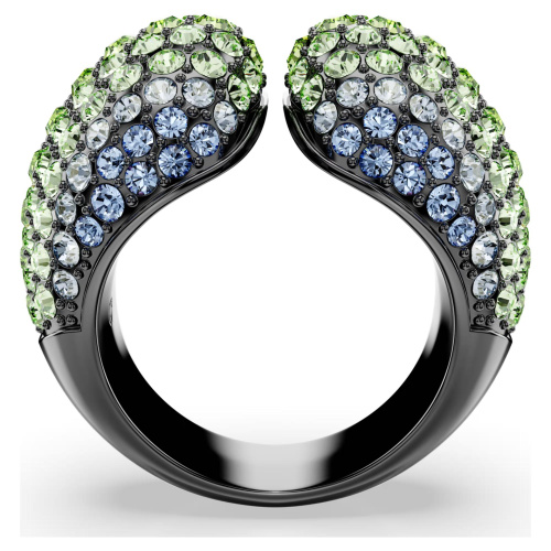 Sublima cocktail ring Round cut, Multicolored, Ruthenium plated