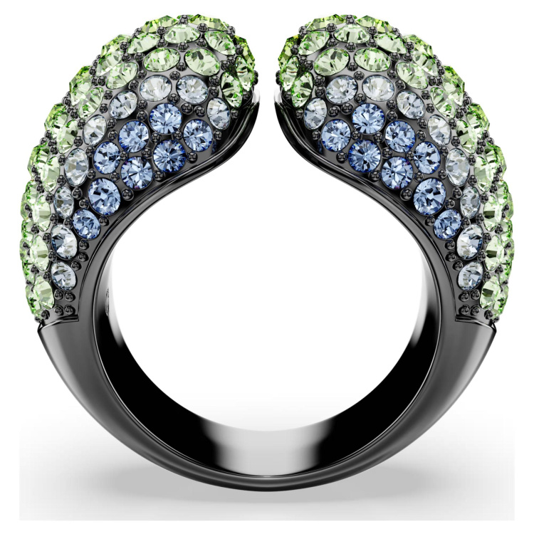 Sublima cocktail ring Round cut, Multicolored, Ruthenium plated