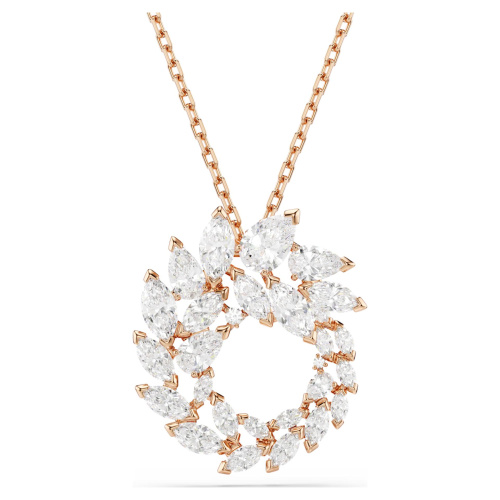 Mesmera pendant Marquise cut, White, 18K rose gold finish