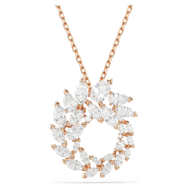 Mesmera pendant Marquise cut, White, 18K rose gold finish
