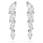 Mesmera earrings Marquise cut, White, Rhodium plated