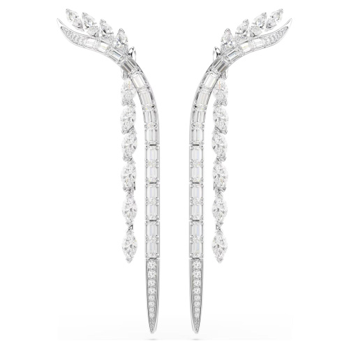 Mesmera earrings Mixed cuts, White, Rhodium plated
