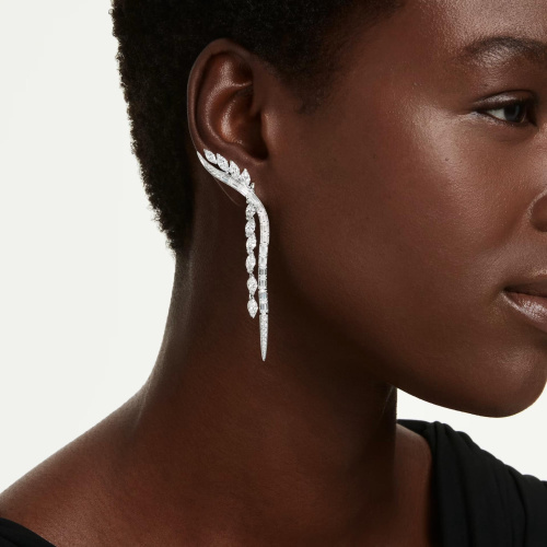 Mesmera earrings Mixed cuts, White, Rhodium plated