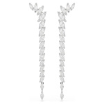 Mesmera earrings Marquise cut, White, Rhodium plated
