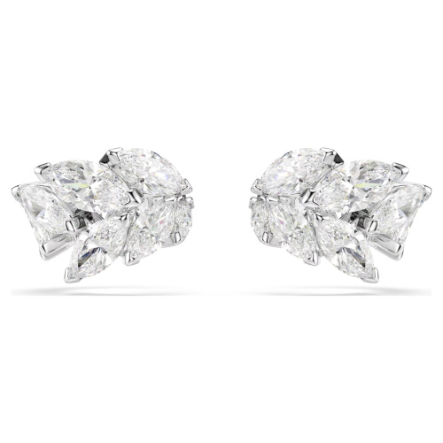 Mesmera ear cuffs Marquise cut, White, Rhodium plated