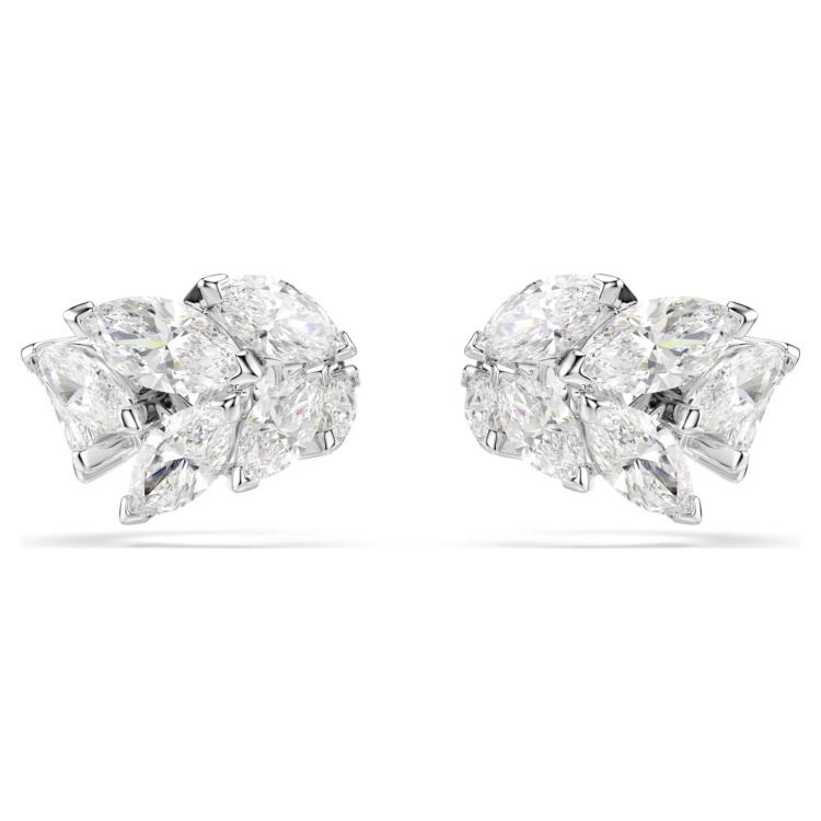 Mesmera ear cuffs Marquise cut, White, Rhodium plated