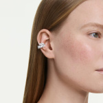 Mesmera ear cuffs Marquise cut, White, Rhodium plated