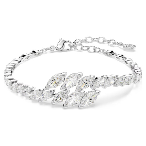 Mesmera bracelet Marquise cut, White, Rhodium plated