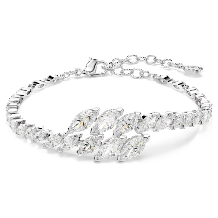 Mesmera bracelet Marquise cut, White, Rhodium plated