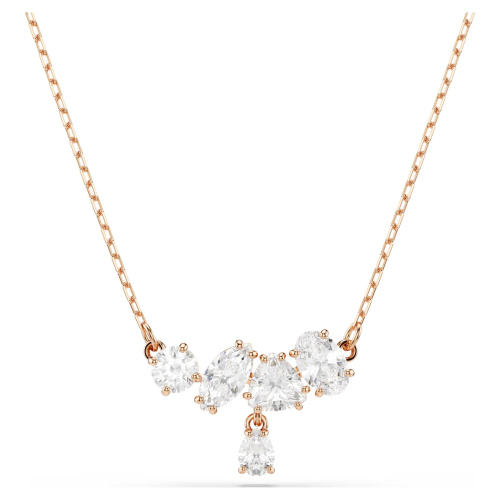 Mesmera necklace Mixed cuts, White, 18K rose gold finish