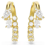 Mesmera hoop earrings Mixed cuts, White, 18K gold finish