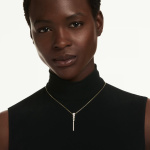 Mesmera Y necklace Mixed cuts, White, 18K gold finish