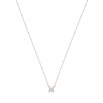 Attract Necklace, White, Rose-gold tone plated