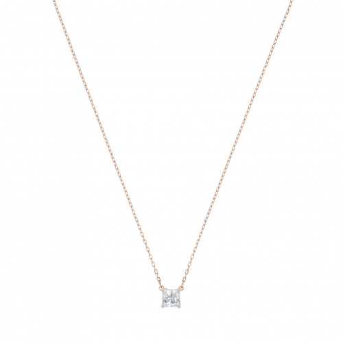 Attract Necklace, White, Rose-gold tone plated