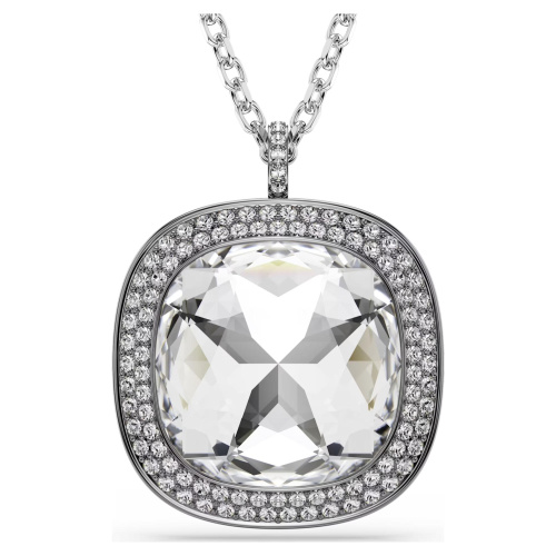 Una Angelic pendant and brooch Cushion cut, White, Mixed Plating