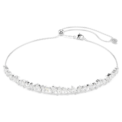Mesmera choker Marquise cut, White, Rhodium plated