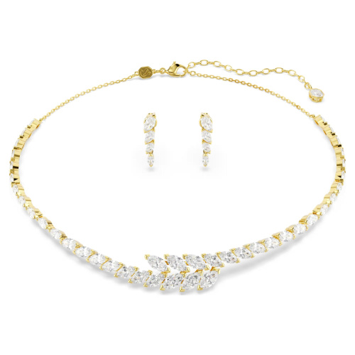 Mesmera set Set (2), Marquise cut, White, 18K gold finish