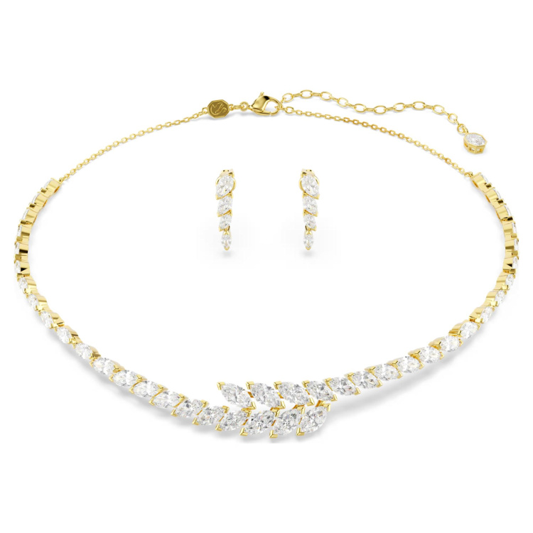 Mesmera set Set (2), Marquise cut, White, 18K gold finish