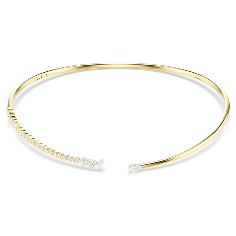 Mesmera choker Mixed cuts, White, 18K gold finish