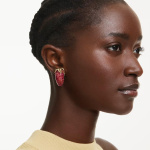 Idyllia clip earrings Red, 18K gold finish