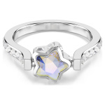 Chroma ring Mixed cuts, Star, White, Rhodium plated