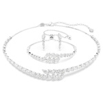 Mesmera set Set (3), Marquise cut, White, Rhodium plated