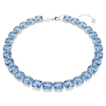 Millenia necklace Cushion cut, Blue, Rhodium plated