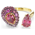 Sublima cocktail ring Pear cut, Red, 18K gold finish