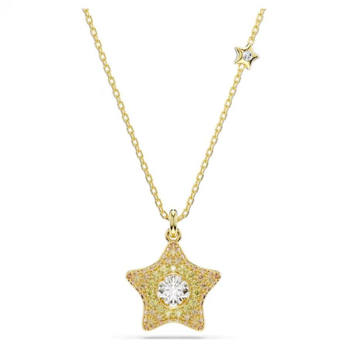 Sublima pendant Round cut, Star, Multicolored, 18K gold finish