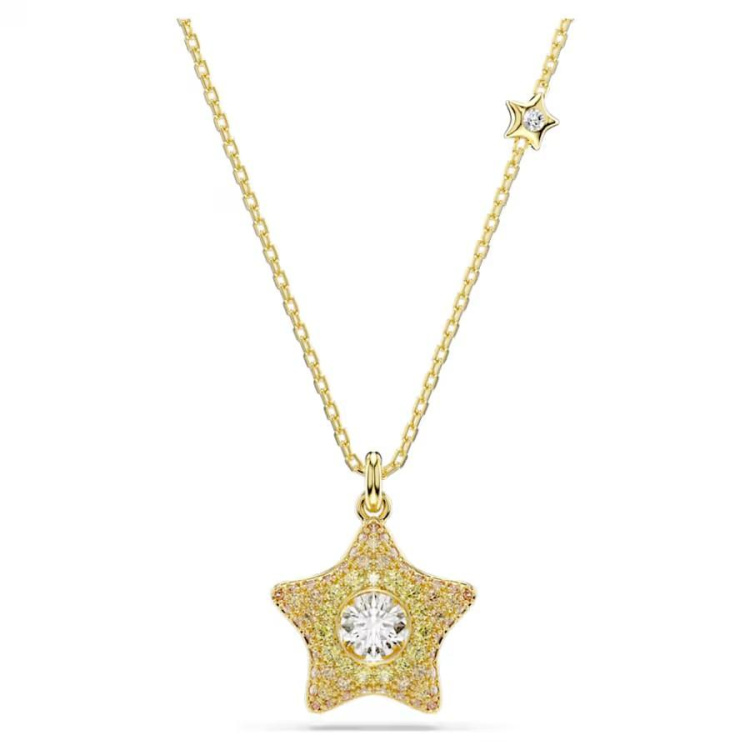 Sublima pendant Round cut, Star, Multicolored, 18K gold finish