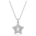 Sublima pendant Round cut, Star, White, Rhodium plated