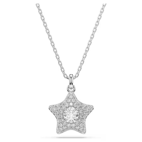Sublima pendant Round cut, Star, White, Rhodium plated
