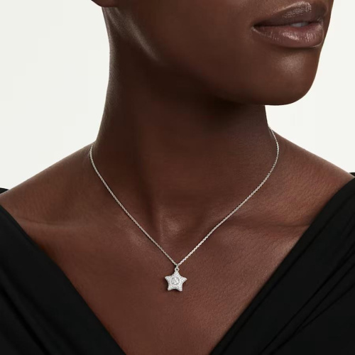 Sublima pendant Round cut, Star, White, Rhodium plated