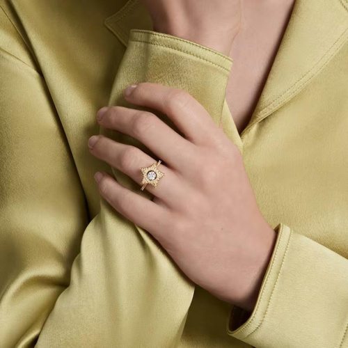 Sublima ring Round cut, Star, Multicolored, 18K gold finish