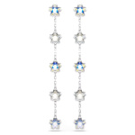 Chroma earrings Mixed cuts, Star, White, Rhodium plated