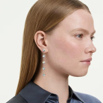 Chroma earrings Mixed cuts, Star, White, Rhodium plated