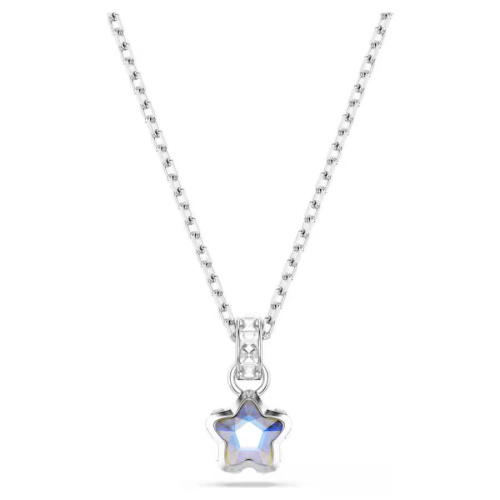 Chroma pendant Mixed cuts, Star, White, Rhodium plated