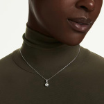 Chroma pendant Mixed cuts, Star, White, Rhodium plated
