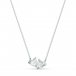 Mesmera necklace Heart, White, Rhodium plated