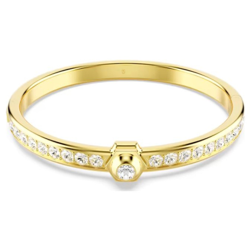 Numina bangle Round cut, White, Gold-tone plated