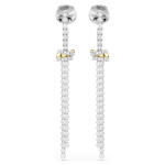Hyperbola drop earrings Round cut, Knot, White, Mixed metal finish