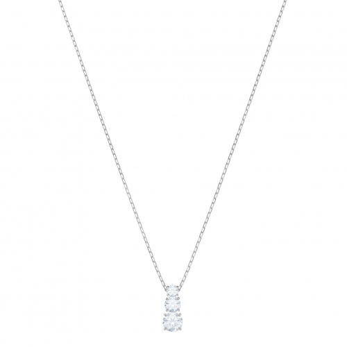 Stilla Attract pendant Round cut, White, Rhodium plated