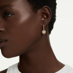 Una Angelic drop earrings Round cut, White, 18K gold finish