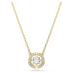 Una Angelic pendant Mixed cuts, White, 18K gold finish