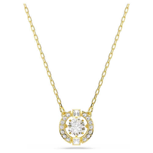 Una Angelic pendant Mixed cuts, White, 18K gold finish